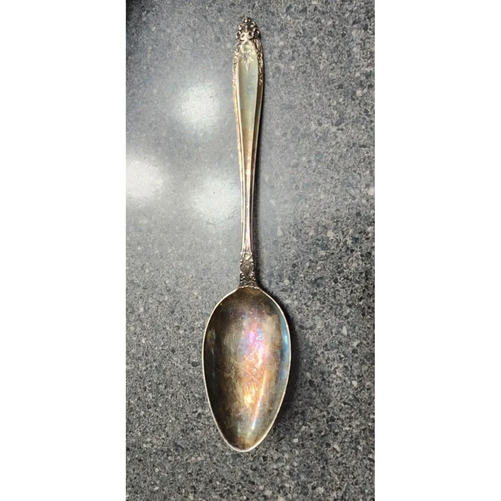 Nickel Silver Japan Ornate Floral Pattern Spoon